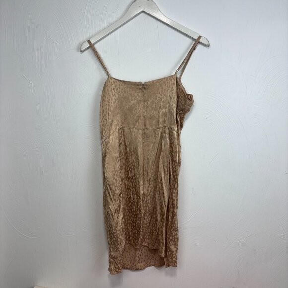 Forever 21 Mini Dress Gold Tone Sleeveless Short Sexy Date Party Womens Slip L - Picture 6 of 6